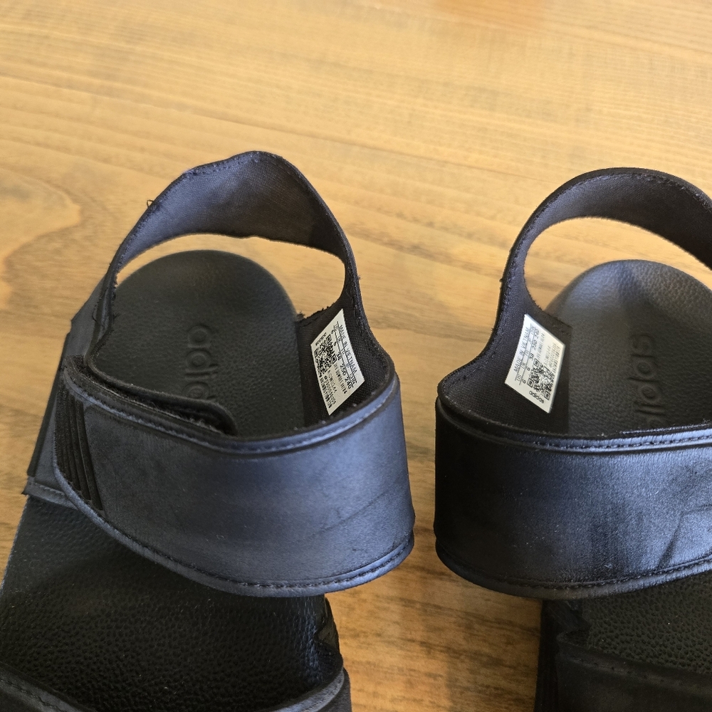 adidas Black Kids Adjustable Slide Sandals - Picture 5 of 5